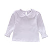 HDLEXD Baby Girls Long Sleeve Doll Collar T-Shirt Blouse White Toddler 5-6T