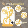 MorningRo 3 Pieces Metal Flowers Wall Decor Vase Rustic Farmhouse Gold