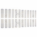 Gifiky Long Square Press-On Nails 24Pcs Gray Glitter Marble Fake Nails Women