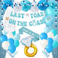 Nyvrexo Last Toast on The Coast Bachelorette Decorations Blue White Paper