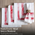 Palisa Cloth Dinner Napkins Set of 4 18x18 Inches Red Frame Border Cotton