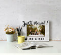 XDFVL Just Married Wedding Photo Frame Black 8x10 Horizontal