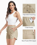 Haimont Women's Cotton Sweat Shorts 4" Khaki Loose Fit Pockets Size XL
