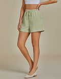 luvamia Women's Loose High Waist Lint Green Shorts Size Small