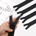 YAKA 4PCS #5 22in Separating Jacket Zippers Black Molded Plastic Size 22in