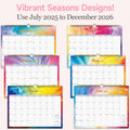 Lbylyhxc 2026 Wall Calendar 18 Months Jul 2025-Dec 2026 14.8x11.5 Rainbow