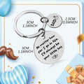 URECOVER Silver Stainless Steel Engraved Keychain for Dad from Son Hearts