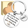 URECOVER Silver Stainless Steel Engraved Keychain for Dad from Son Hearts