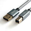 Delca 6ft Nylon Braided USB 2.0 Printer Cable Type A to B Gray
