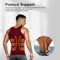 Casey Kevin Men’s Sleeveless Compression Shirt – Shapewear Vest Small, Wine Red