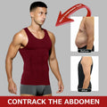 Casey Kevin Men’s Sleeveless Compression Shirt – Shapewear Vest Small, Wine Red