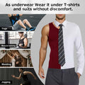Casey Kevin Men’s Sleeveless Compression Shirt – Shapewear Vest Small, Wine Red