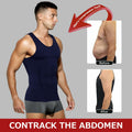 Casey Kevin Men's Sleeveless Compression Shirt Body Shaper XX-Large Navy
