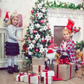 KEPATO Christmas Glitter Poinsettia Christmas Tree Ornaments Pack of 12 (White)