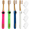PRASBURR Toddler Toothbrush 4-Pack Galactic Adventures Soft Bristles Age 2-4+