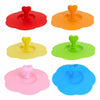 AKOAK 6-Pack Plum Cup Lids Silicone Teacup Lid with Spoon Holder 6 Colors