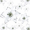 KEPATO Christmas Glitter Poinsettia Christmas Tree Ornaments Pack of 12 (White)