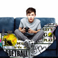 Soccer Blanket Ultra Soft Flannel Throw 80"x60" Bed Couch Sofa All Seasons