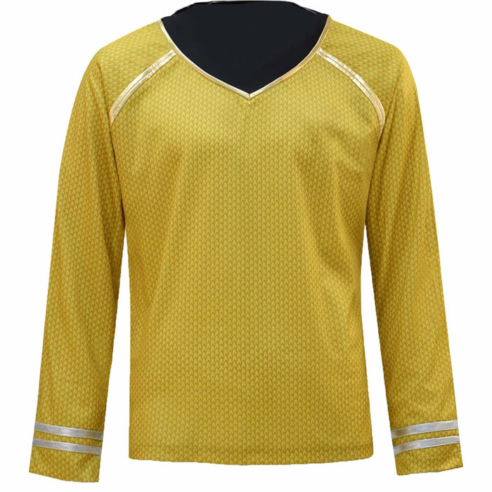 aiweran Captain Kirk Costume Adult Men Yellow T-Shirt(S), Small