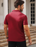 QOSOQ Men’s Polo Shirt Short Sleeve Golf Casual Quick Dry Breathable Red