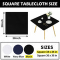 Black Fitted Square Tablecloth 34x34in Elastic Spandex Party Table Cover
