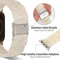 MAIRUI Resin Watch Band for Apple Watch 38-41mm Series 1-9 SE Iridescent White