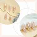 Butterfly Nail Art Clear Acrylic Almond Nails Gold Tips 3D Rhinestone