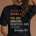 MOGUI Women’s “Dear Person Behind Me” Jesus Loves You Funny Black T-Shirt