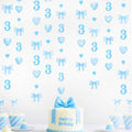 40Ft Blue 3rd Birthday Bow Garland Banner Heart Streamer Party Decor