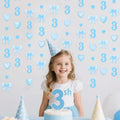40Ft Blue 3rd Birthday Bow Garland Banner Heart Streamer Party Decor
