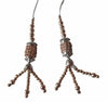 Beaded Latkan Handmade Ethnic Decorative Hanging Tassel Blouse 1 Pair Coffee