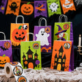 ZAEW Halloween Sticker Roll 500pcs 1.5" Gnome Pumpkins Cats Ghost Colored