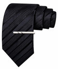 Barry.Wang Silk Men Striped Necktie Tie Clip Blush Pink Size One Size