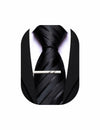 Barry.Wang Silk Men Striped Necktie Tie Clip Blush Pink Size One Size