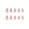 Enppode French Tip Almond Acrylic Press On Nails Medium White 24 Pcs