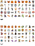 Waxkure 100PCS Halloween Pumpkin Ghost Witch Bat Vinyl Stickers Waterproof