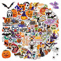 Waxkure 100PCS Halloween Pumpkin Ghost Witch Bat Vinyl Stickers Waterproof