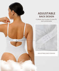 FeelinGirl Shapewear Tummy Control Lace Bodysuit V Neck Low Back White Size S