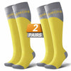Azalencro Compression Socks Knee High 20-30 mmHg Yellow 2 Pairs Size M