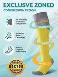 Azalencro Compression Socks Knee High 20-30 mmHg Yellow 2 Pairs Size M