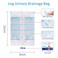 Plus tard 6Pack Catheter Urine Bags 67.6oz 2000ml White with Cloth Straps