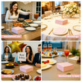 MalMall 100-Pack Airlaid Pink Cocktail Napkins 1-Ply 4.9x4.9in Soft Absorbent