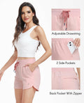 Haimont Women's Cotton High Waist Sweat Shorts 4" Pink 3 Pockets Size XS