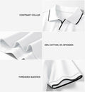 Aiyino Men's Muscle V Neck Polo Shirt Slim Fit Cotton Golf Tee White Size M