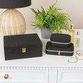 Household Essentials Vegan Leather Travel Jewelry Organizer Box Caramel