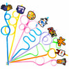 SODWINCO 24PCS Art Drinking Crazy Straws Kids Birthday Party Supplies Multicolor