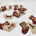 KINNJAS Merry Christmas Burlap Sock Banner 28 Piece Cotton Decoration