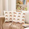 Newwiee Boho Decorative Throw Pillow Covers 18x18 White 2pcs