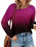 StunShow Womens Long Sleeve Tunic Top Crewneck Gradient Rose Size L