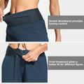 Cagola Women's High Waisted Tummy Control Swim Shorts Black 5" Inseam Size M